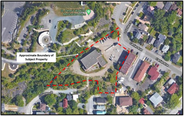 Aerial view of lands for rezoning